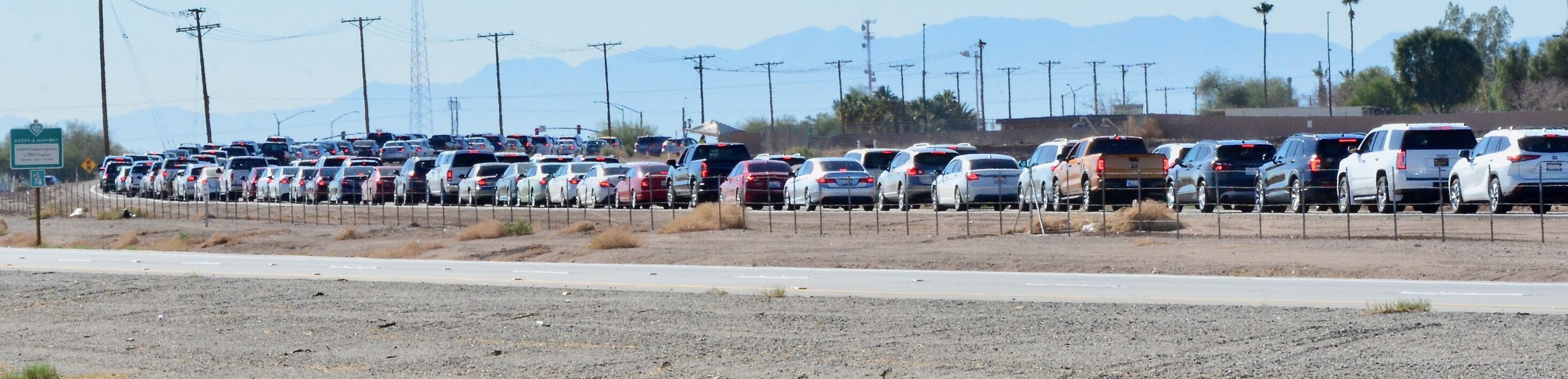 Cars lined up for vaccination at IVC